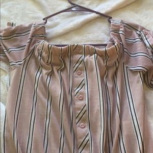 Pink off the shoulder